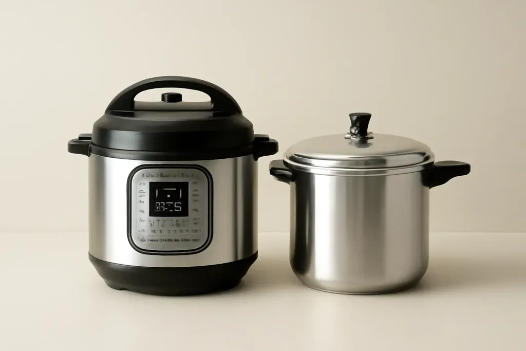 Photo illustrating electric vs stovetop pressure cookers