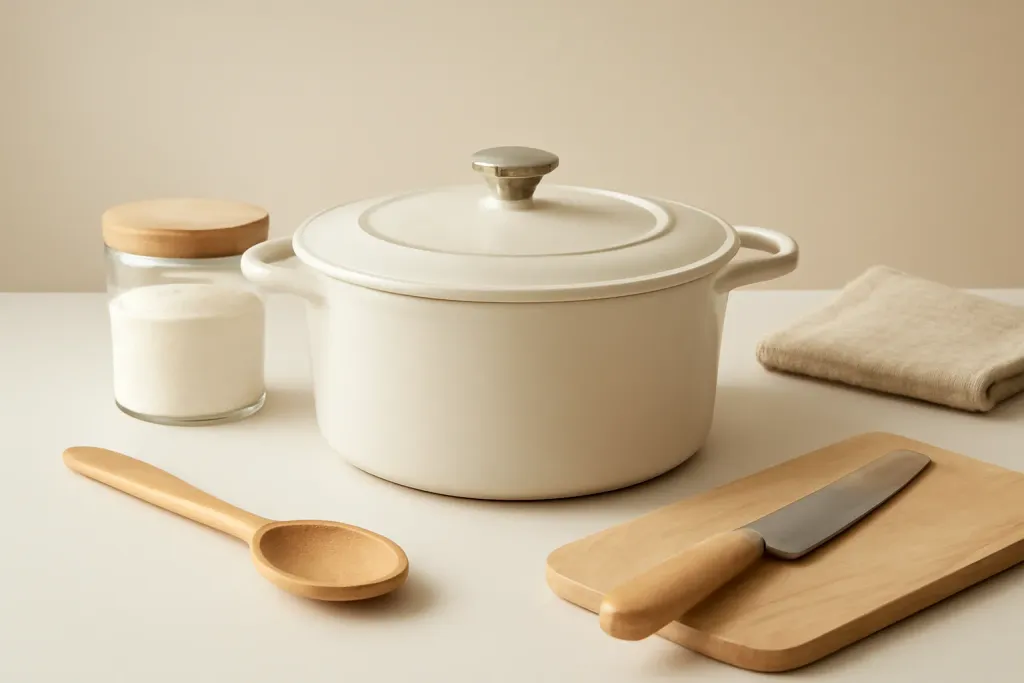 A second photo showing a related step or detail for how to choose oven-safe cookware