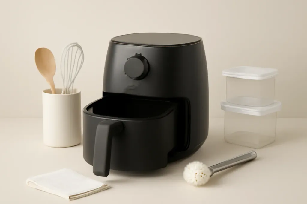 Photo illustrating how to clean an air fryer safely