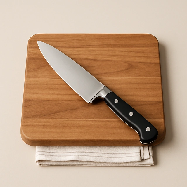 Realistic editorial product photograph (not the exact linked listing) of 8-inch chef's knife (sample listing)